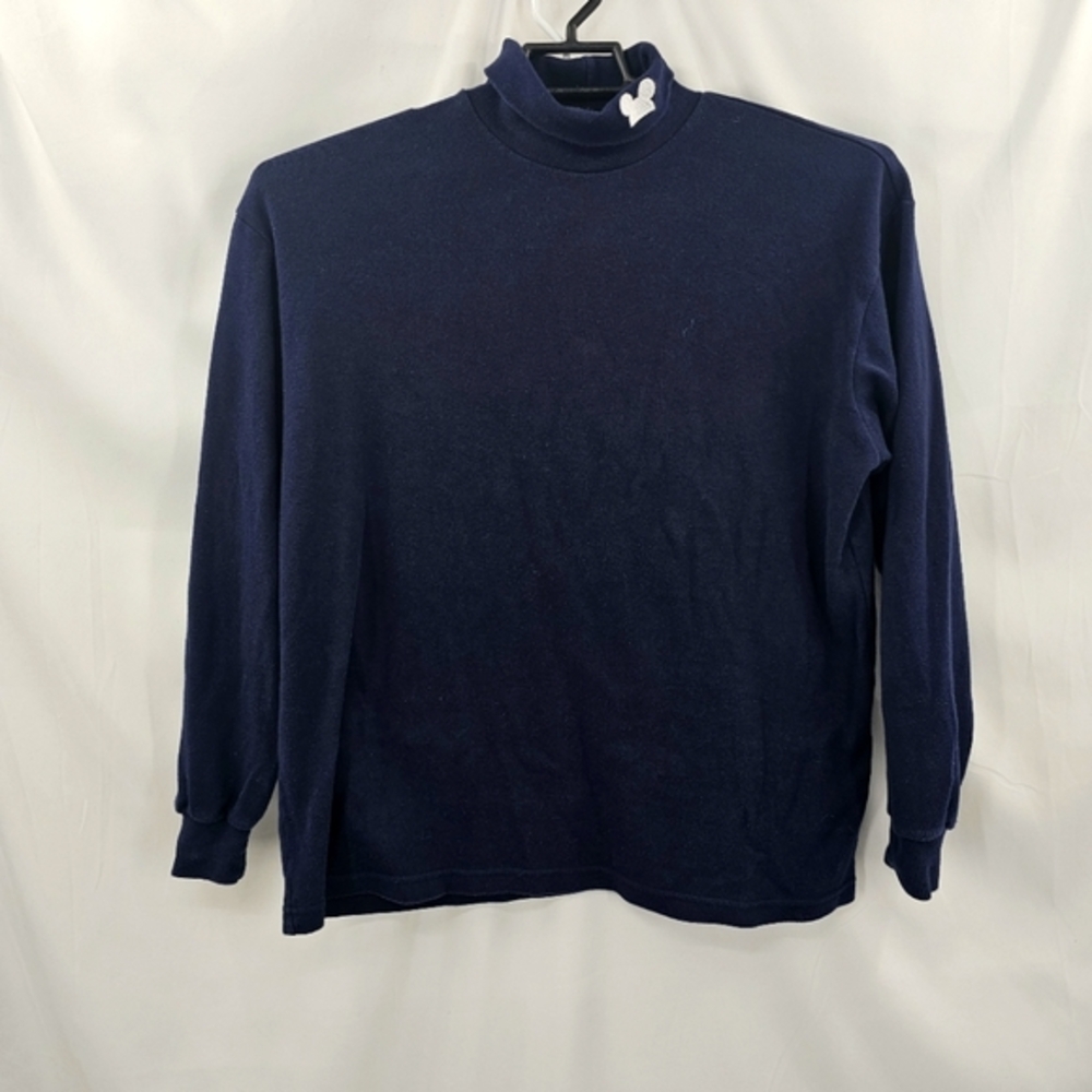 Vintage Disney Mickey  And‎ Co. Solid Navy Blue Turtleneck Shirt Womens Size XL.